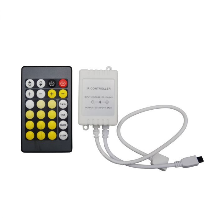 V-TAC IR kontroler s daljinskim upravljačem s 24 tipke za CCT 3u1 LED trake 2A, 12/24V 24172 V-TAC IR kontroler s daljinskim upravljačem s 24 tipke za CCT 3u1 LED trake 2A, 12/24V 24172 - Slika 1