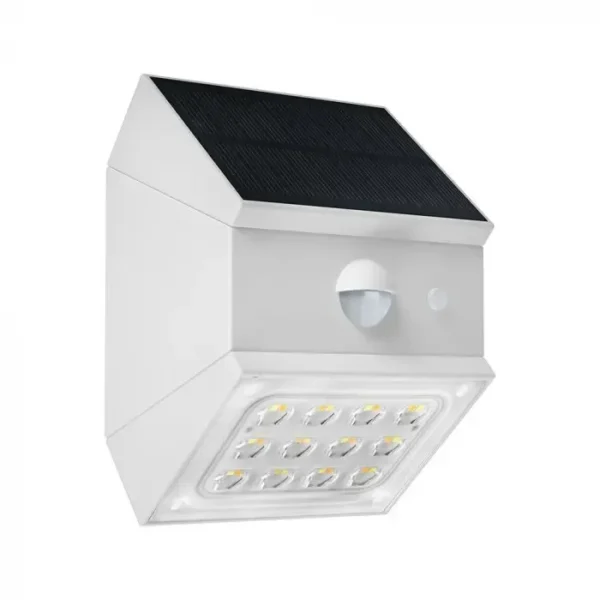 V-TAC 2.5W LED solarna zidna lampa sa senzorom 3u1 CCT, bijelo kućište 24097