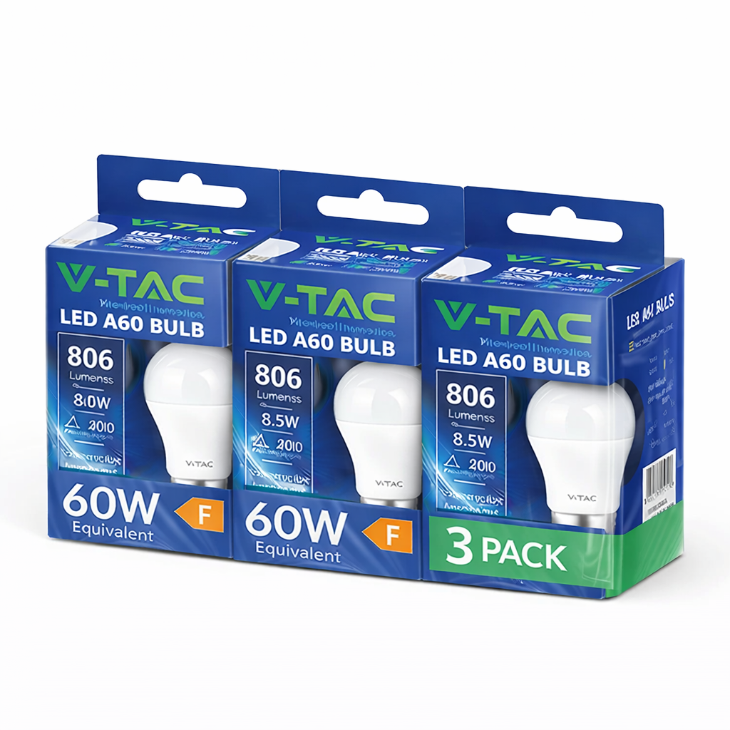 V-TAC LED žarulja - CREE čip 8,5W E27 A60 4000K - 6 GODINA GARANCIJE - 3 kom PROMO 3-2172616 V-TAC LED žarulja - CREE čip 8,5W E27 A60 4000K - 6 GODINA GARANCIJE - 3 kom PROMO 3-2172616 - Slika 1