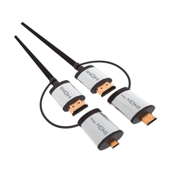 KSA ELEKTROPROFI HDMI kabel v1.4, crni, 1,5 m + adapteri za mini HDMI i micro HDMI OCHBA1G