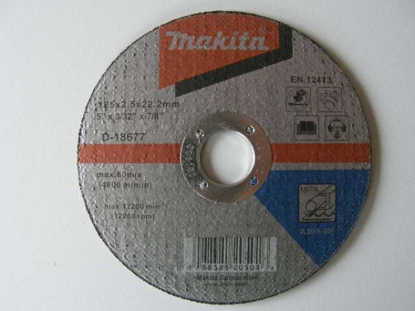 Makita rezna ploča promjera 125 mm debljine 2,5 mm s otvorom 22,23 mm model D-18677