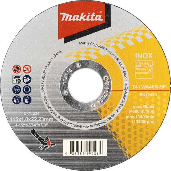 Makita rezna ploča za inox 115x1x22.23 mm D-75524