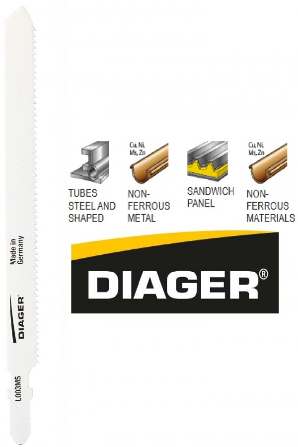 DIAGER list za ubodnu pilu-sendvič panel 1x132mm 5/1 L003M5 DIAGER list za ubodnu pilu L003M5 za rezanje sendvič panela duljine 132 mm