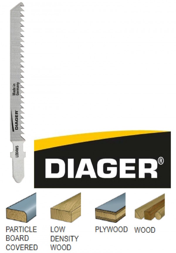 DIAGER list za ubodnu pilu - drvo,PVC 3x100mm 5/1 L004W5 DIAGER list za ubodnu pilu za drvo i PVC L004W5 duljine 100 mm u pakiranju od 5 komada