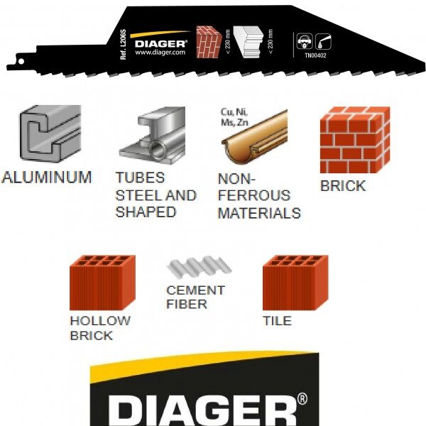 DIAGER list sabljaste pile za ciglu duljine 300 mm