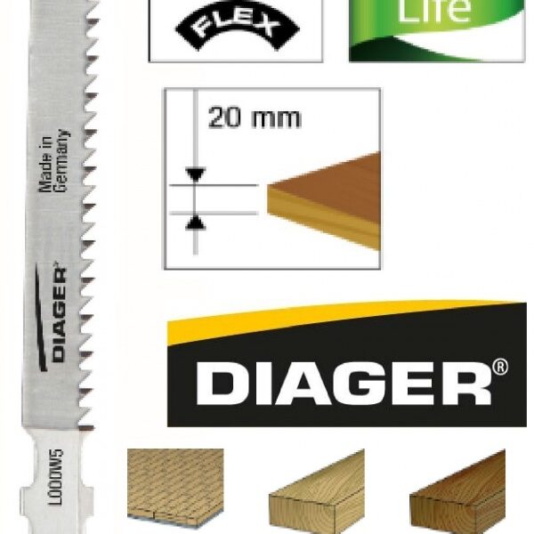 DIAGER bi-metal list za ubodnu pilu za drvo dimenzija 1,9x80 mm pakiranje 5 komada