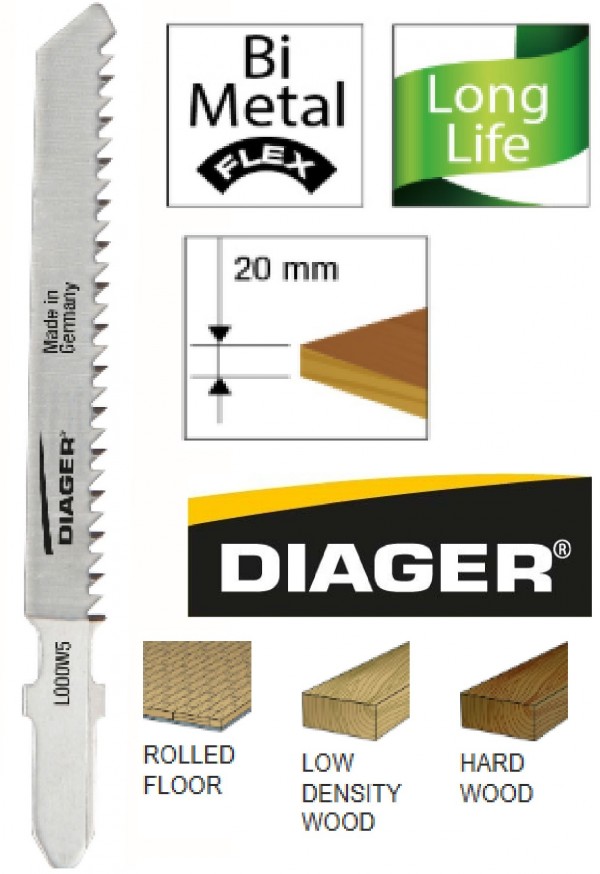 DIAGER list za ubodnu pilu Bi-metal-drvo 1,9x80mm 5/1 L000W5 DIAGER bi-metal list za ubodnu pilu za drvo dimenzija 1,9x80 mm pakiranje 5 komada