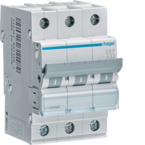 HAGER Automatski osigurač 40A, 3P, C, 6kA MCN340 HAGER Automatski osigurač 40A, 3P, C, 6kA MCN340 - Slika 1