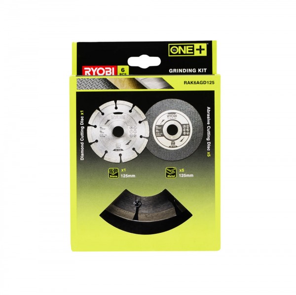 Ryobi set reznih ploča RAK6AGD125 125mm 6 komada za metal i kamen
