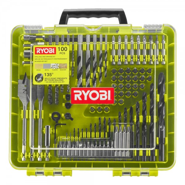 Ryobi set bitova i svrdla 100kom RAKDD100 promo Ryobi set bitova i svrdla 100kom RAKDD100 u plastičnom koferu
