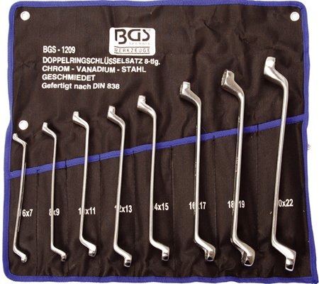 BGS Set ključeva okastih 6-22mm 8dj. pro+ 1209 BGS pro+ set okastih ključeva 6-22 mm 8 dijelova