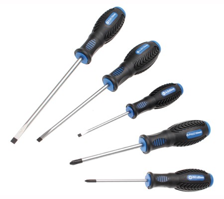BGS Set odvijača 4mm,5.5mm,6.5mm,PH1,PH2 5dj. pro+ 7943 BGS set odvijača 5-dijelni pro+ 7943 s ravnim i PH odvijačima