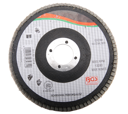 BGS lamelasti brusni disk 115mm za Inox K60 3973 BGS lamelasti brusni disk promjera 115 mm za Inox gradacije K60