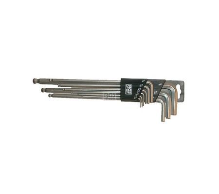 BGS set imbusa dugih s kuglicom 1/16"-3/8" 9dj. 799 BGS set dugih inčnih imbus ključeva s kuglastom glavom 1/16-3/8 u držaču