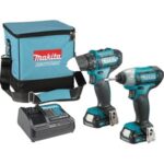 Makita akumulatorski set CLX224SA s bušilicom DF333D, udarnim odvijačem TD110D, dva akumulatora, punjačem i torbom