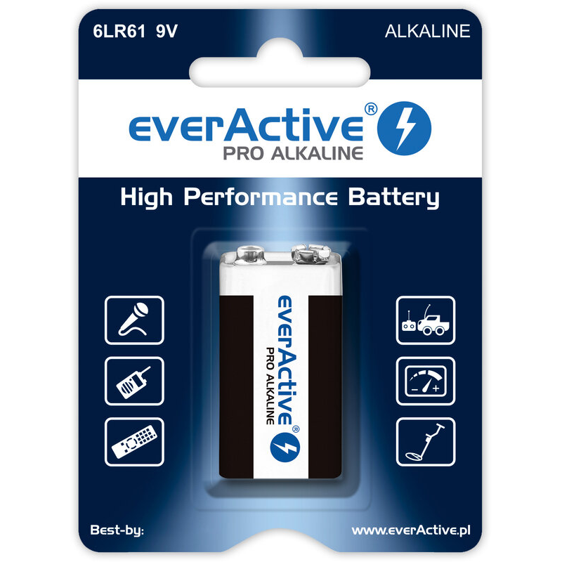 EverActive Pro 9V 6LR61/6LF22 alk.BL1 EverActive Pro 9V 6LR61/6LF22 alk.BL1 - Slika 1