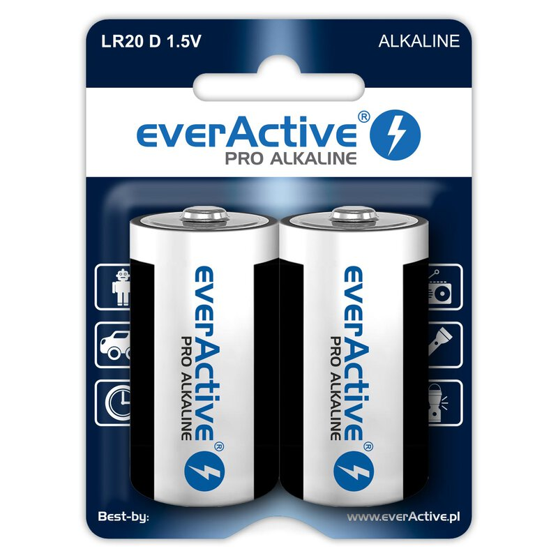 EverActive Pro D LR20 alkaline BL2 EverActive Pro D LR20 alkaline BL2 - Slika 1