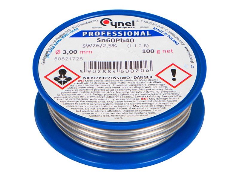 KSA ELEKTROPROFI Tinol/lemna žica 3,00 mm/100 g LC60-FSW26 PR9679 KSA ELEKTROPROFI Tinol/lemna žica 3,00 mm/100 g LC60-FSW26 PR9679 - Slika 1