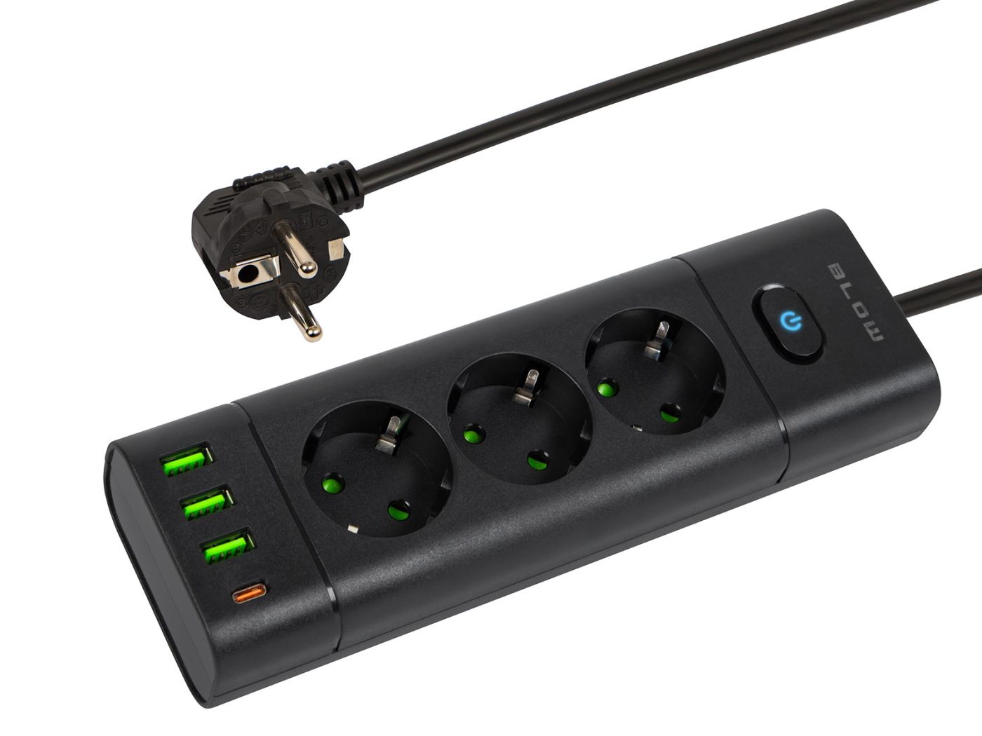 KSA ELEKTROPROFI Produžni kabel PS-350T, 3 utičnice, 3x USB, 1,5 m, crni, 3x1 mm² PR98-323 KSA ELEKTROPROFI Produžni kabel PS-350T, 3 utičnice, 3x USB, 1,5 m, crni, 3x1 mm² PR98-323 - Slika 1
