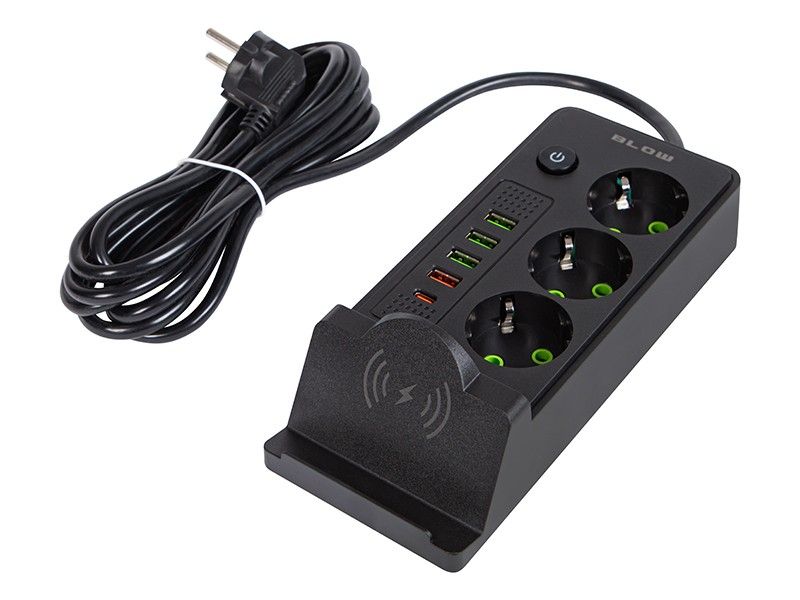 KSA ELEKTROPROFI Produžni kabel PS-350U, 3 utičnice, s indukcijskim punjačem, 4x USB, 3 m PR98-237 KSA ELEKTROPROFI Produžni kabel PS-350U, 3 utičnice, s indukcijskim punjačem, 4x USB, 3 m PR98-237 - Slika 1