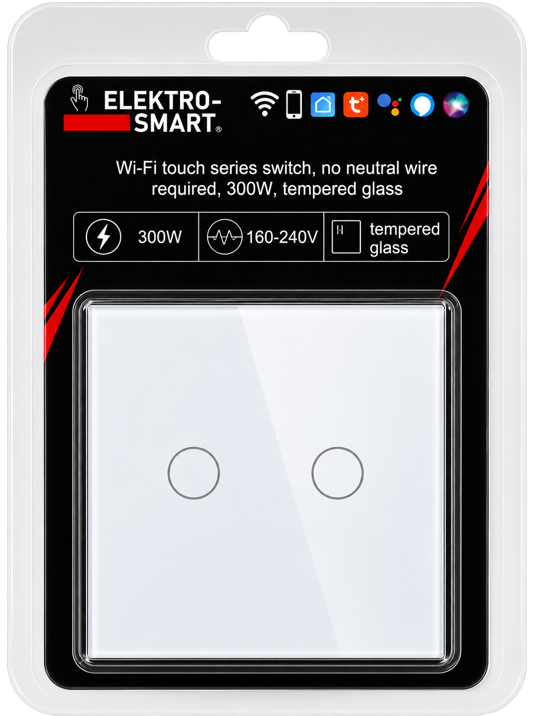 KSA ELEKTROPROFI ELEKTRO SMART Wi‑Fi serijski prekidač na dodir bez neutralnog vodiča, 600W, kaljeno staklo B-B-6WF201L-WT KSA ELEKTROPROFI ELEKTRO SMART Wi‑Fi serijski prekidač na dodir bez neutralnog vodiča, 600W, kaljeno staklo B-B-6WF201L-WT - Slika 1