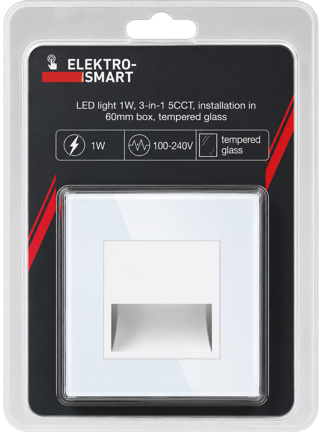 KSA ELEKTROPROFI ELEKTRO SMART LED svjetlo 1W, 3U1 5CCT, montaža u 60mm kutiju, kaljeno staklo B-86-LED-WT KSA ELEKTROPROFI ELEKTRO SMART LED svjetlo 1W, 3U1 5CCT, montaža u 60mm kutiju, kaljeno staklo B-86-LED-WT - Slika 1